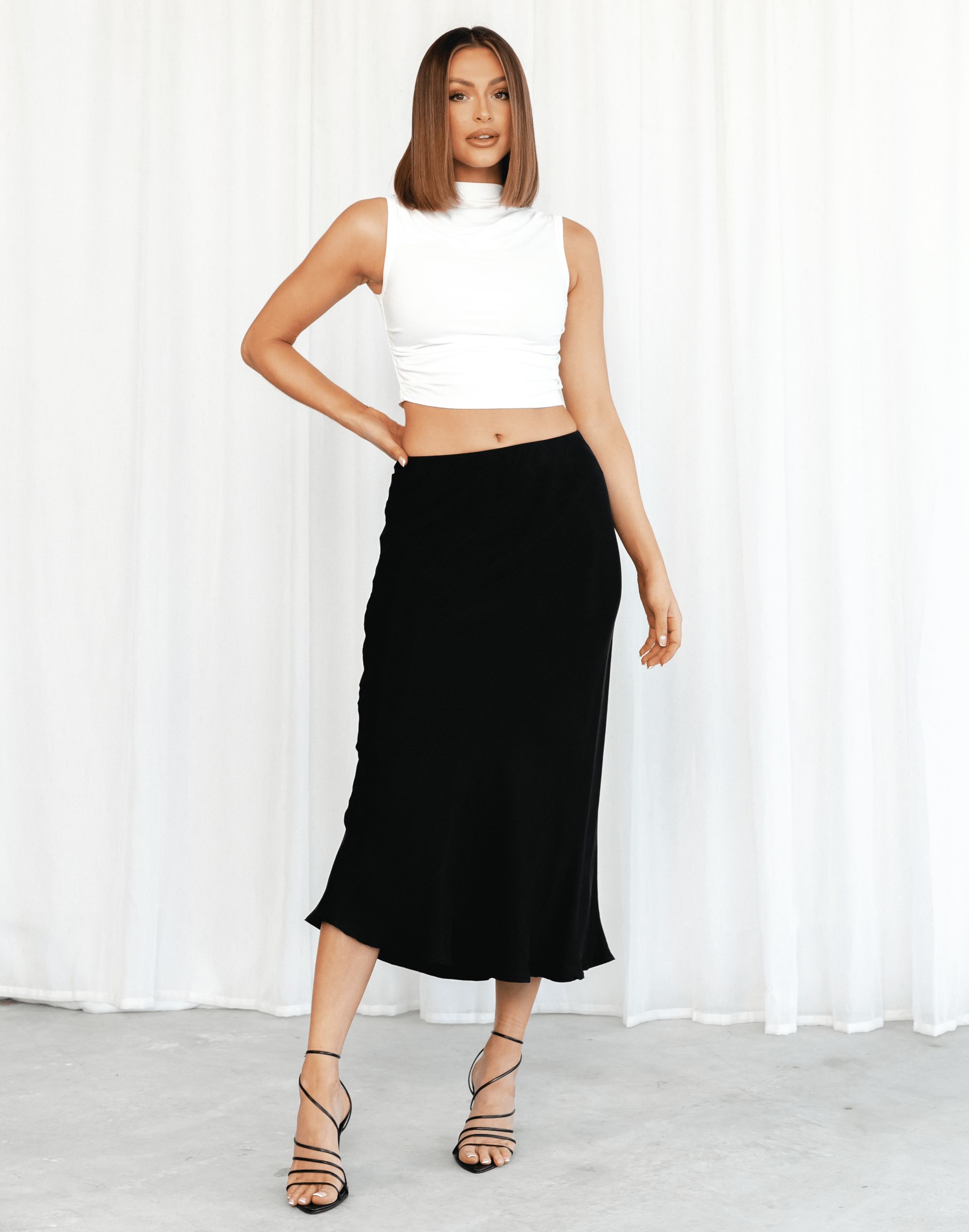 Mimi Midi Skirt (Black) sold by Charcoal Clothing
