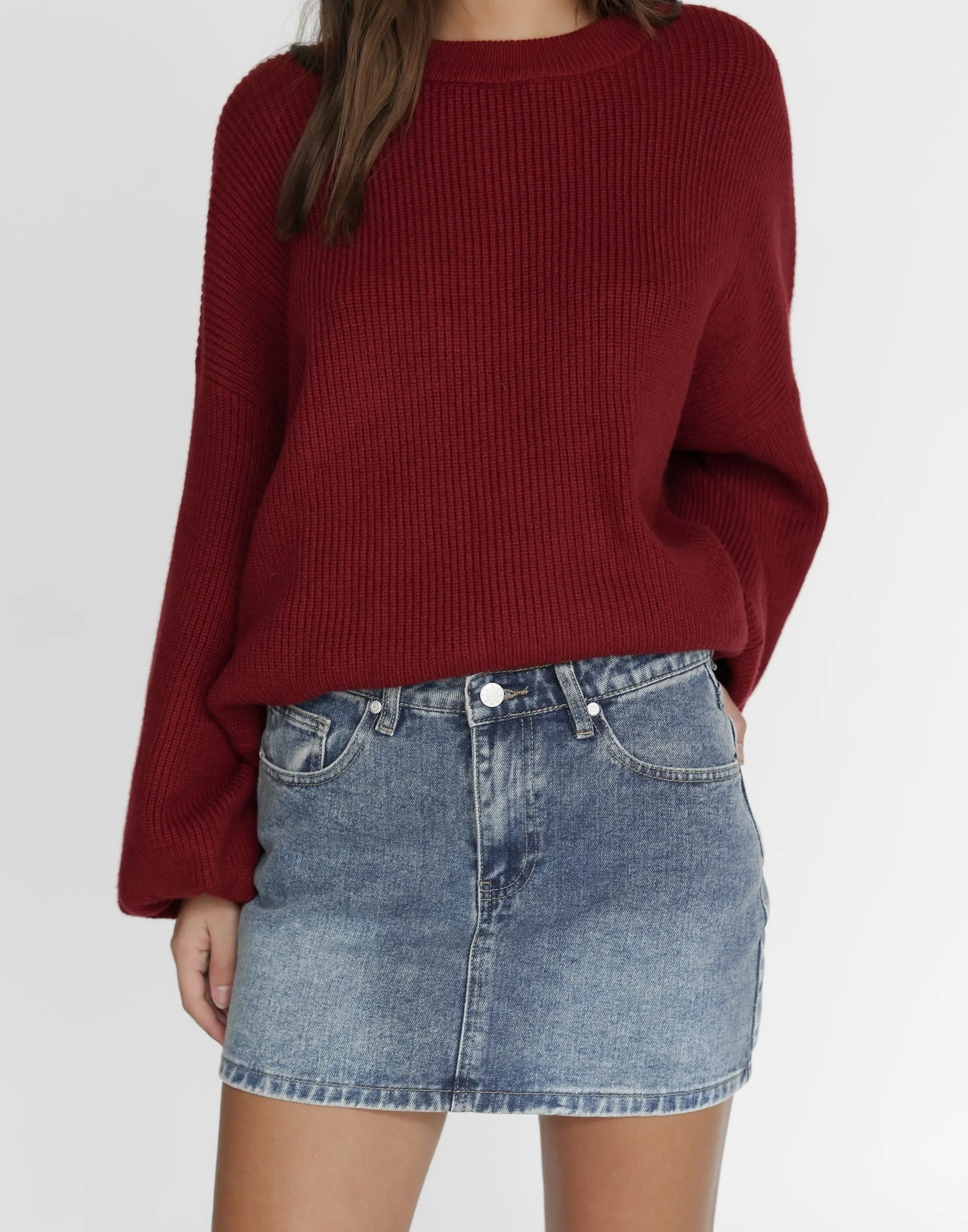 Riri Denim Mini Skirt (Faded) sold by Charcoal Clothing product image thumbnail 2