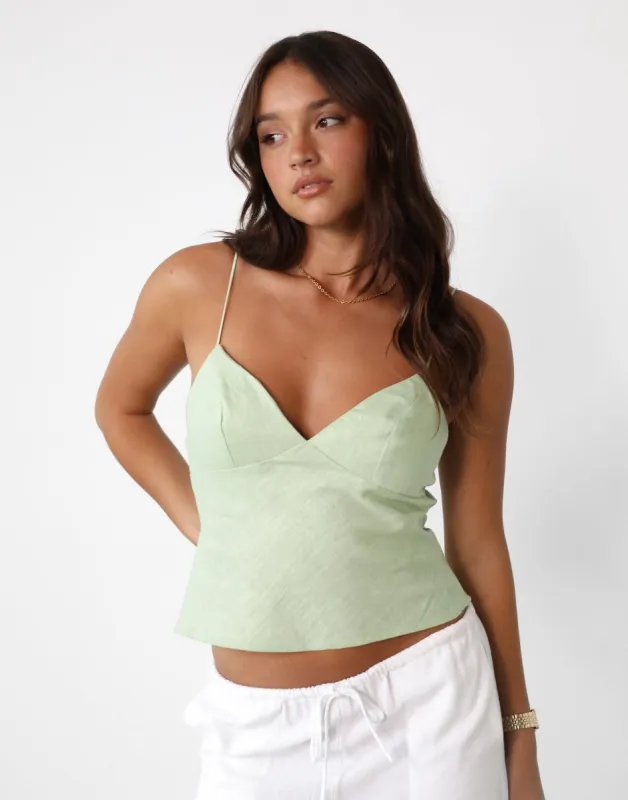 Tahani Cami Top (Pistachio) sold by Charcoal Clothing