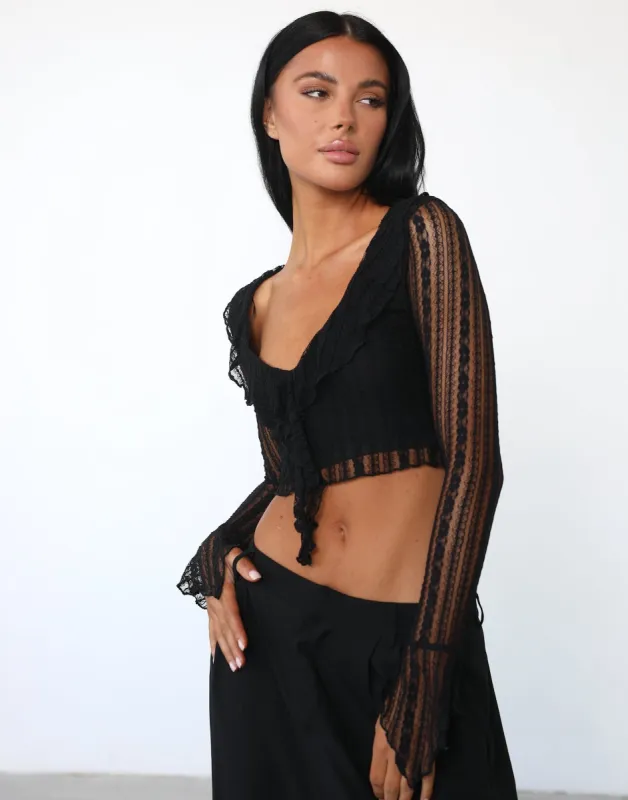 Avril Long Sleeve Top (Black) sold by Charcoal Clothing