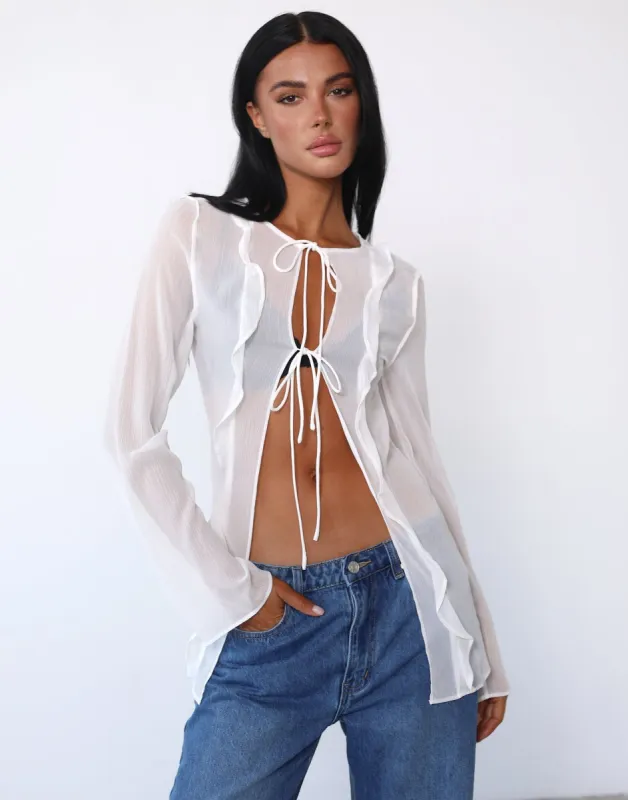 Barely There Tie Top (Porcelain) - By Lioness sold by Charcoal Clothing