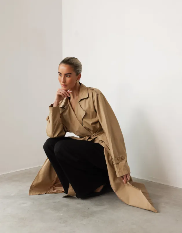 Dario Trench Coat (Camel) sold by Charcoal Clothing