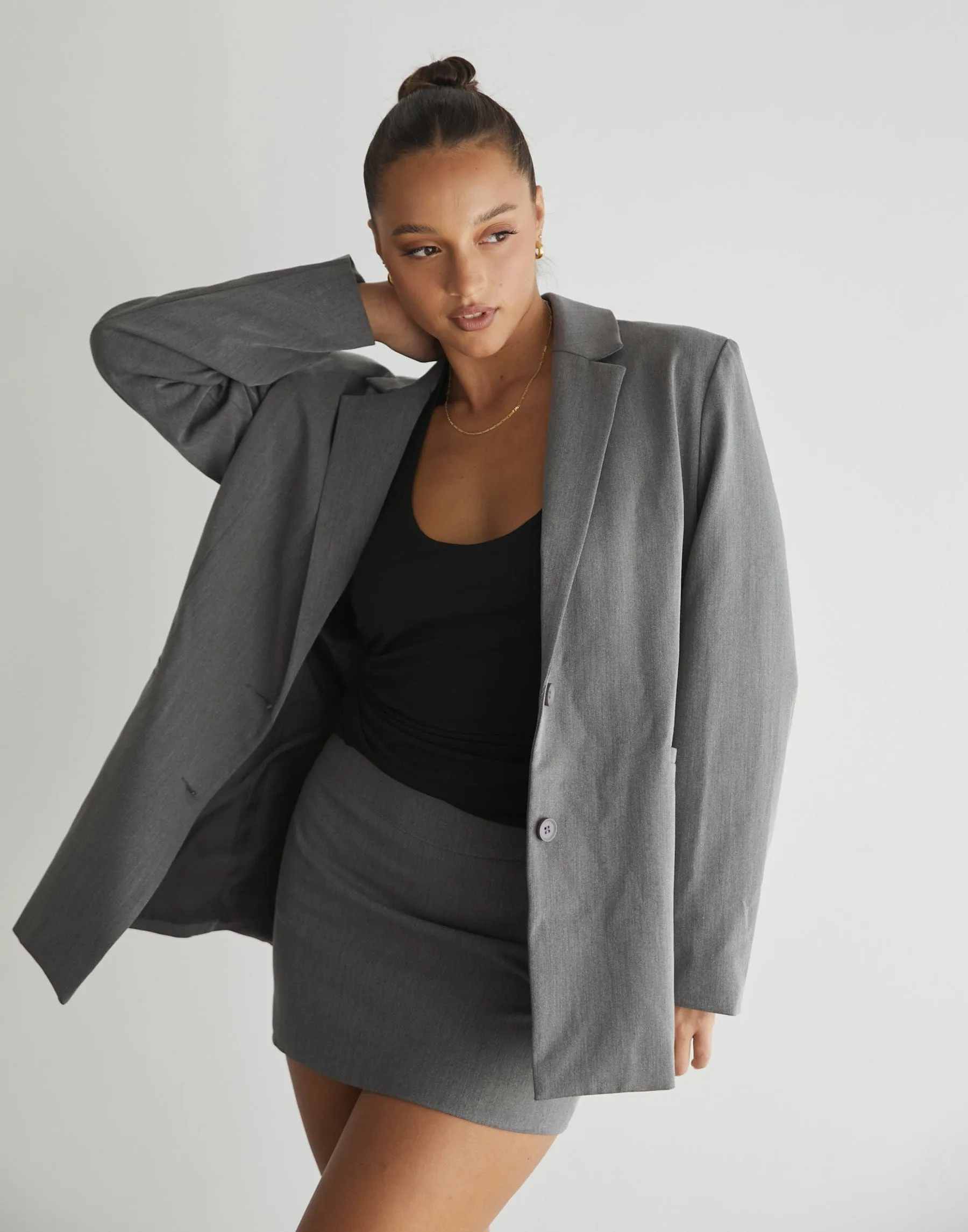 Ashwood Mini Skirt (Grey) sold by Charcoal Clothing product image thumbnail 4