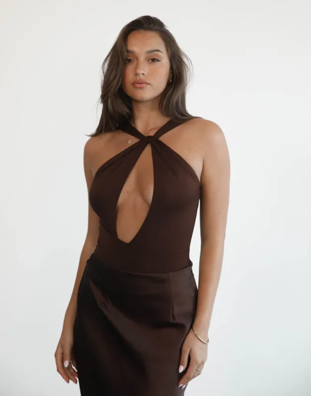Sylvie Bodysuit (Cocoa) sold by Charcoal Clothing