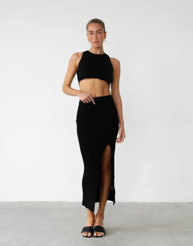 Esmie Maxi Skirt (Black) sold by Charcoal Clothing