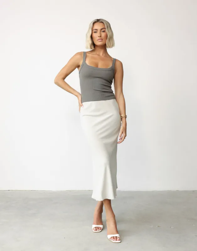 Rosemaria Midi Skirt (Cloud) sold by Charcoal Clothing