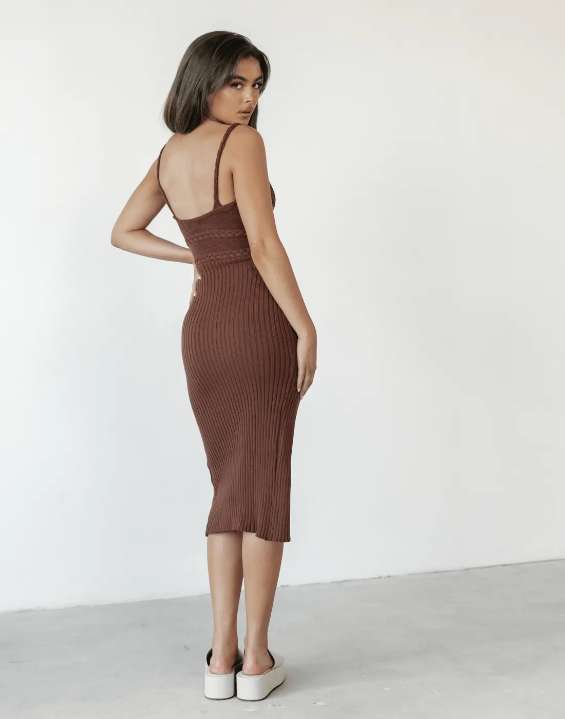 Cameron Knit Midi Dress (Brown) sold by Charcoal Clothing product image thumbnail 5