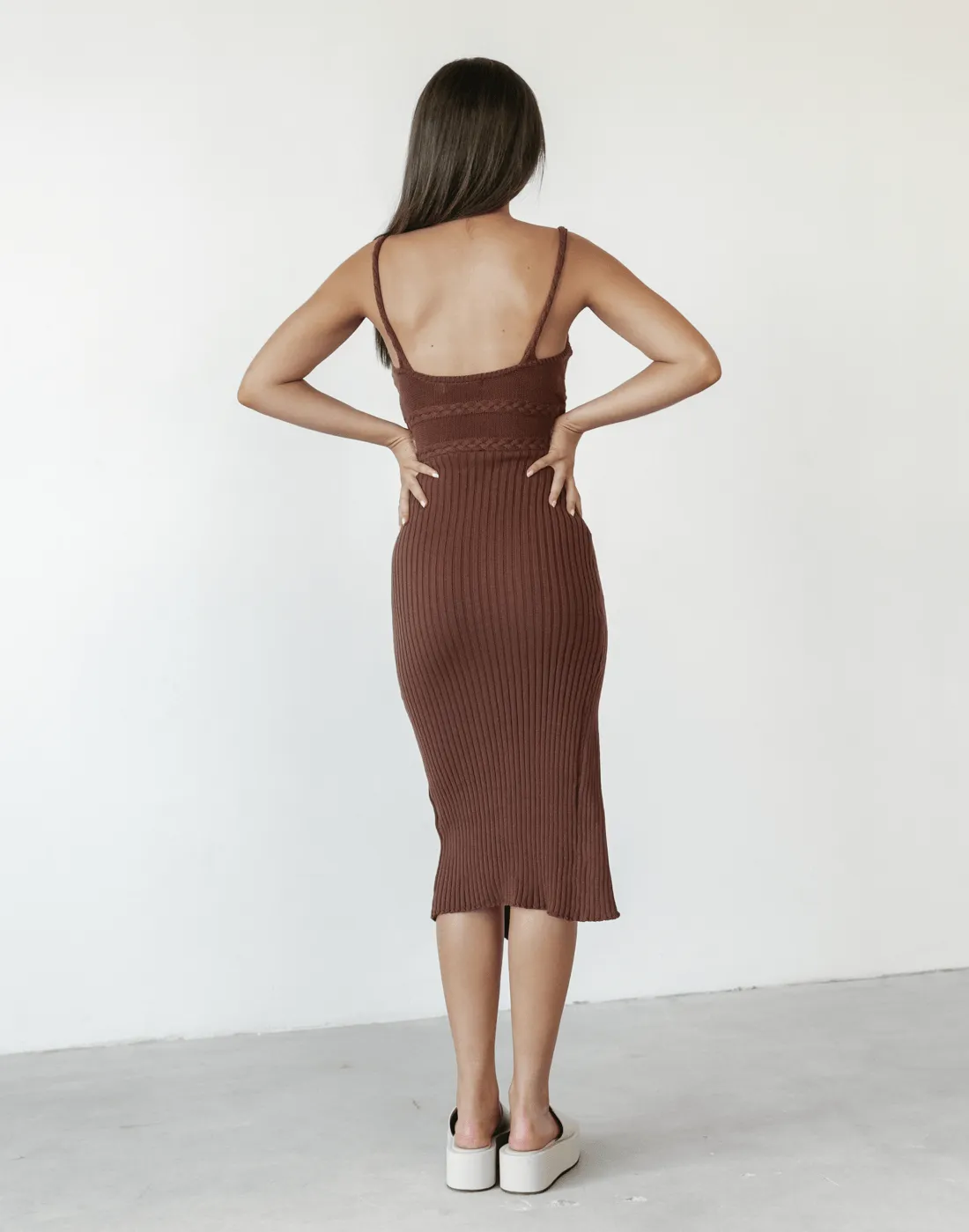 Cameron Knit Midi Dress (Brown) sold by Charcoal Clothing product image thumbnail 4