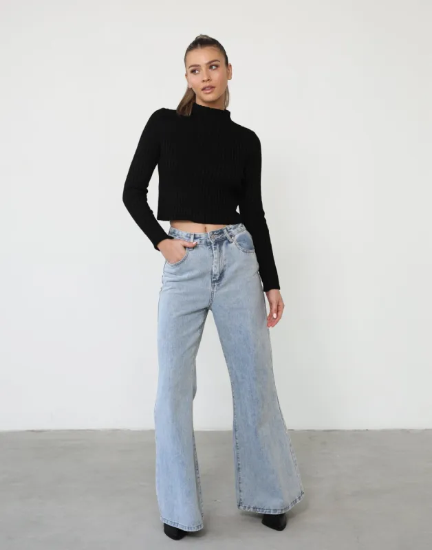 Dionne Long Sleeve Top (Black) sold by Charcoal Clothing