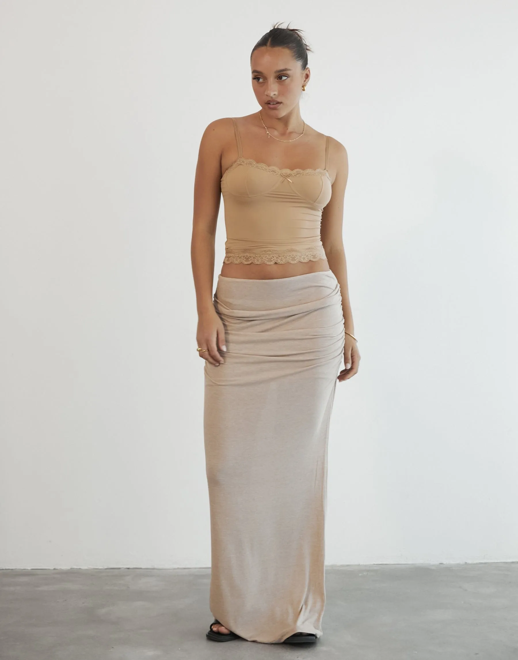 Almost Famous Maxi Skirt (Taupe) - By Lioness sold by Charcoal Clothing