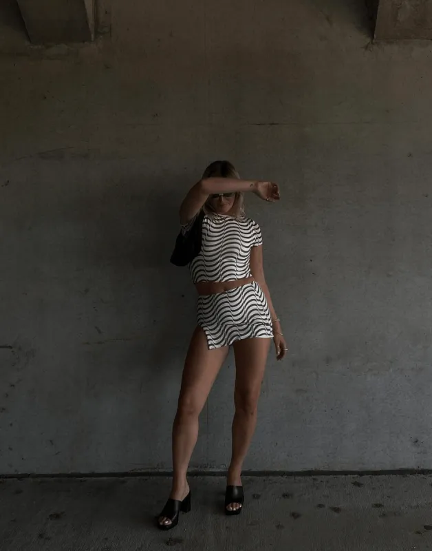 Breakeven Mini Skirt (Brown Swirl) sold by Charcoal Clothing