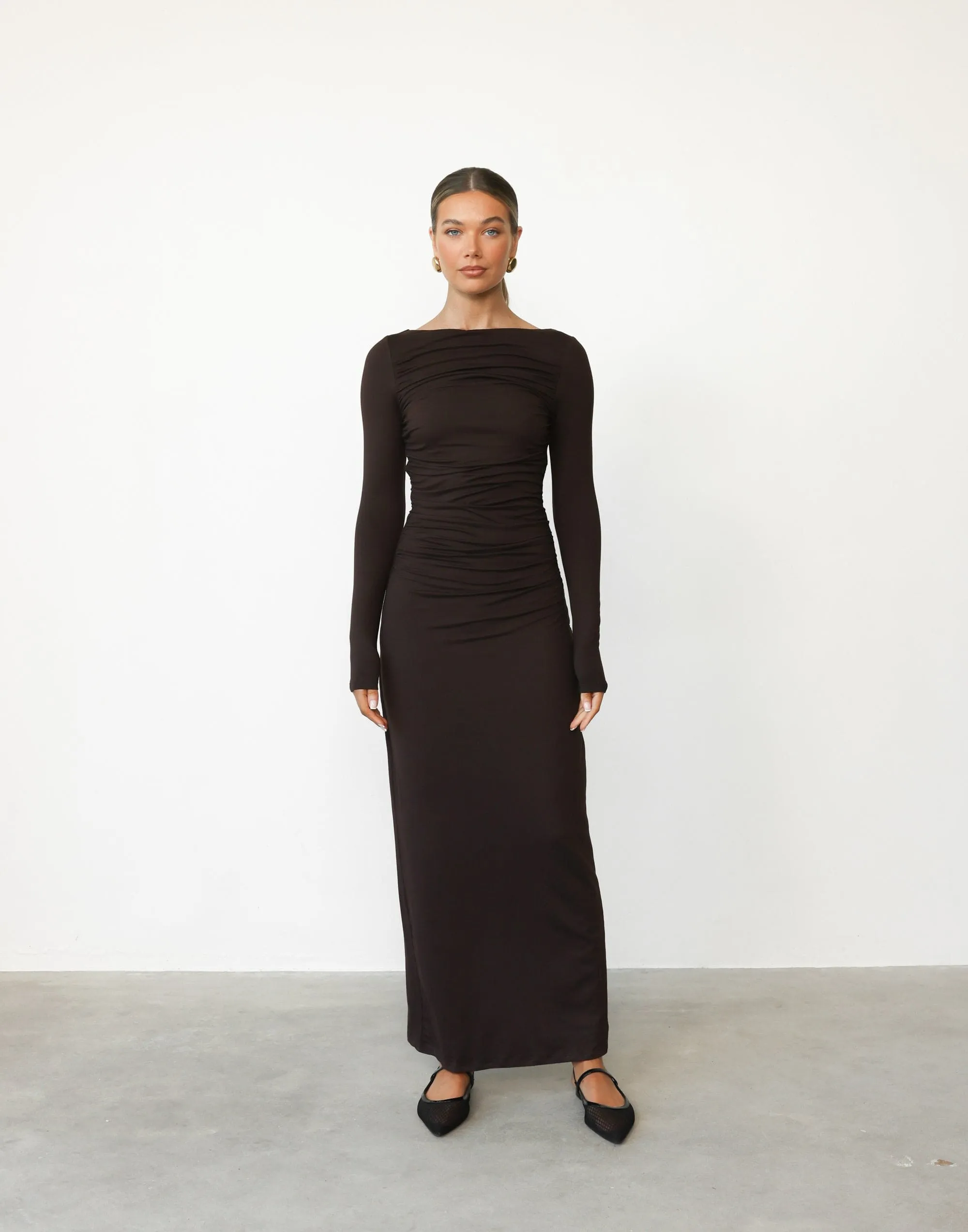 Natasha Maxi Dress (Chocolate) sold by Charcoal Clothing