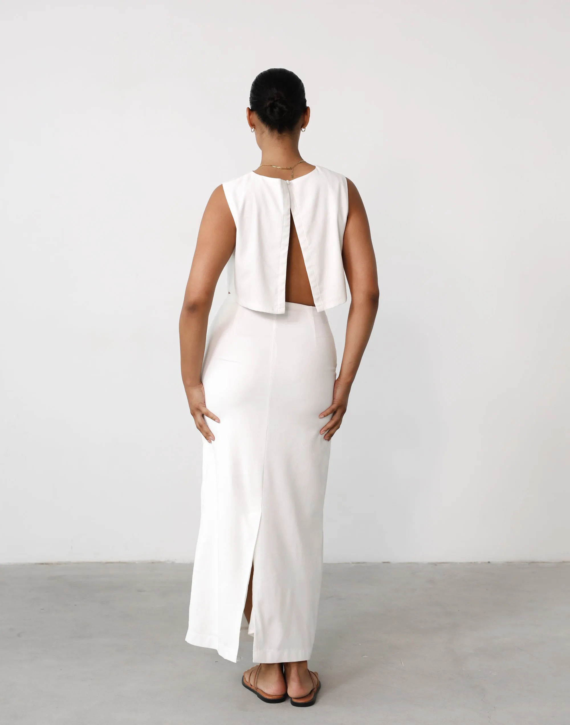 Como Linen Maxi Skirt (White) sold by Charcoal Clothing product image thumbnail 5