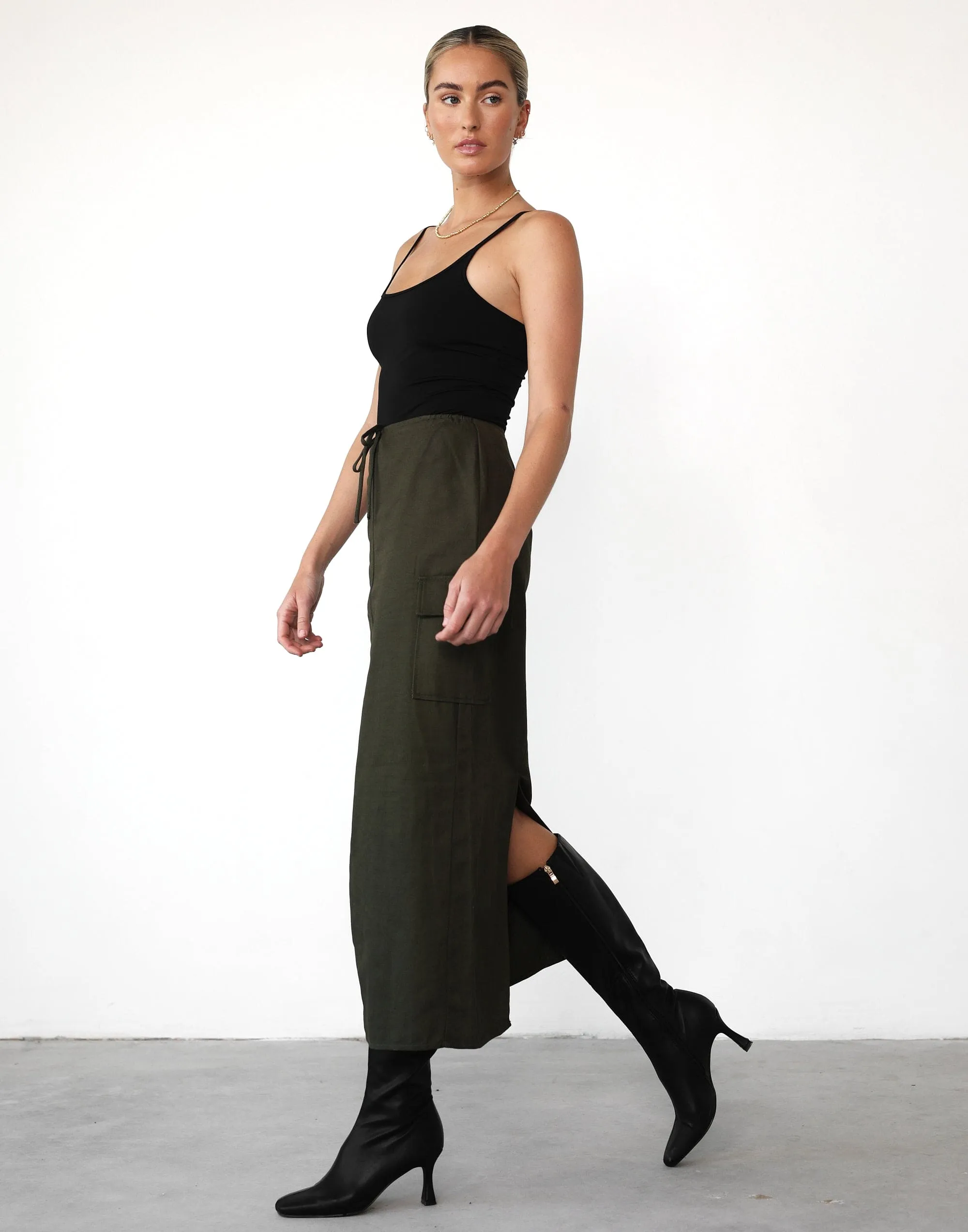 Not Now Maxi Skirt (Moss) sold by Charcoal Clothing product image thumbnail 2