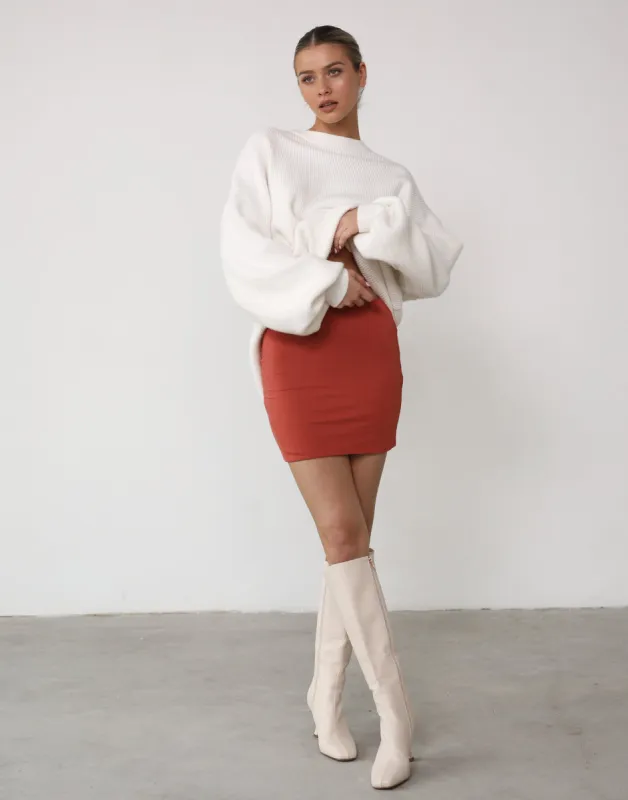 Nighthawk Mini Skirt (Rust) sold by Charcoal Clothing