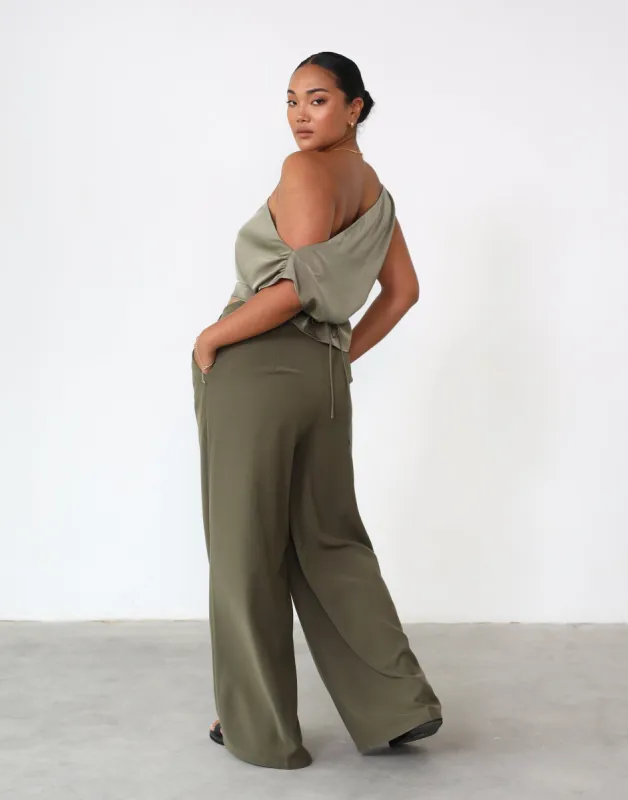 Harper Pants (Burnt Olive) sold by Charcoal Clothing