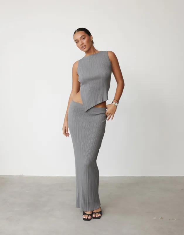 Kienna Maxi Skirt (Slate) sold by Charcoal Clothing