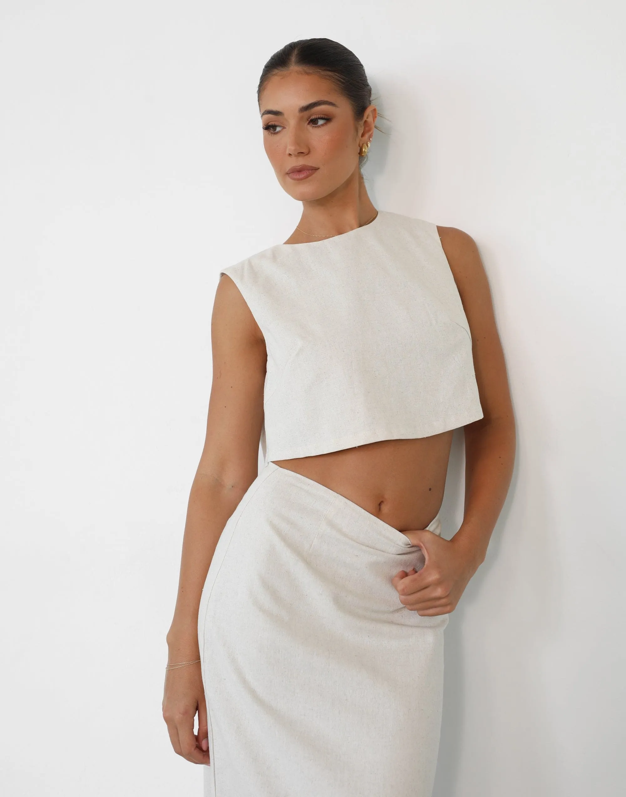 Como Linen Top (Oat) sold by Charcoal Clothing