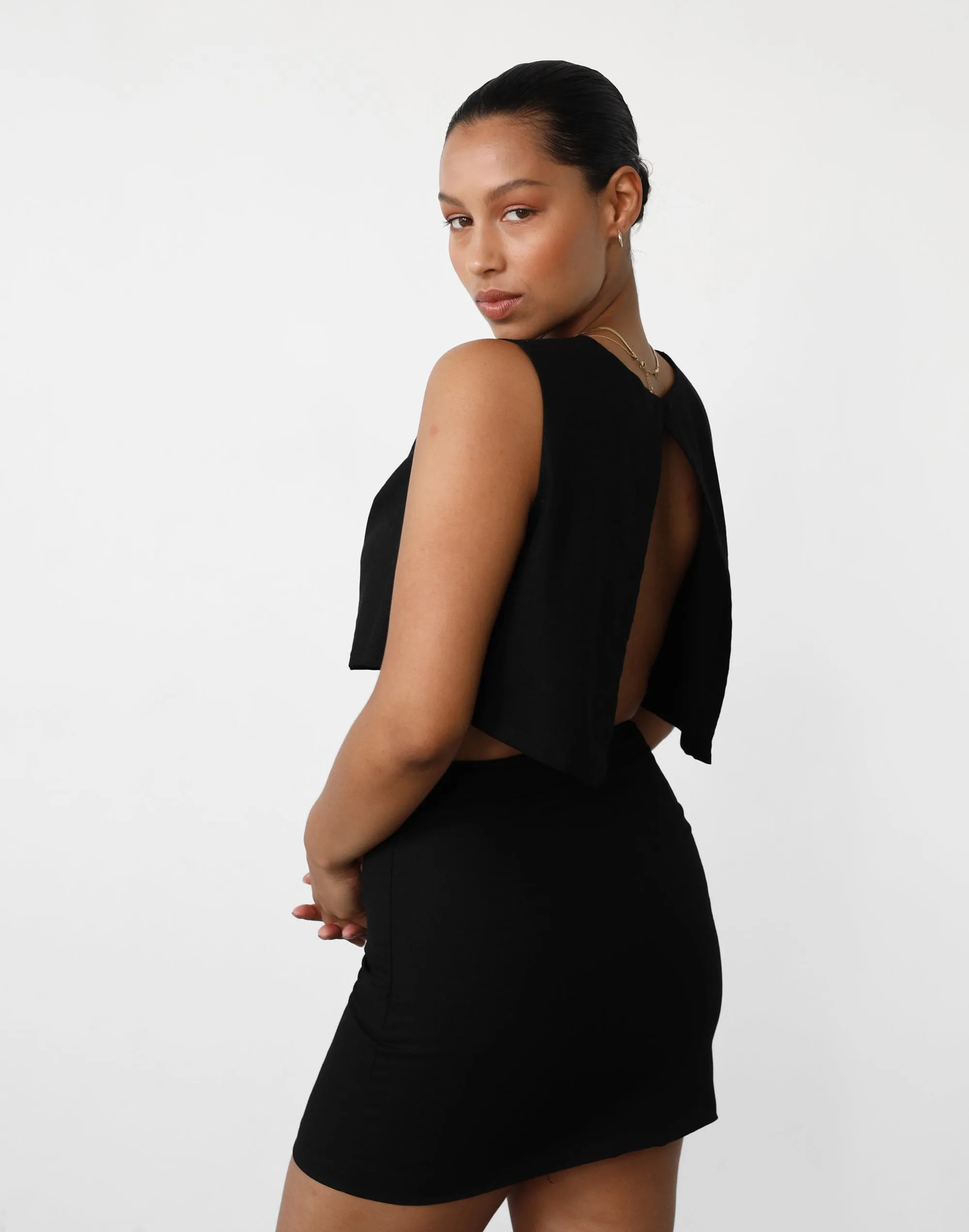 Como Linen Mini Skirt (Black) sold by Charcoal Clothing product image thumbnail 4