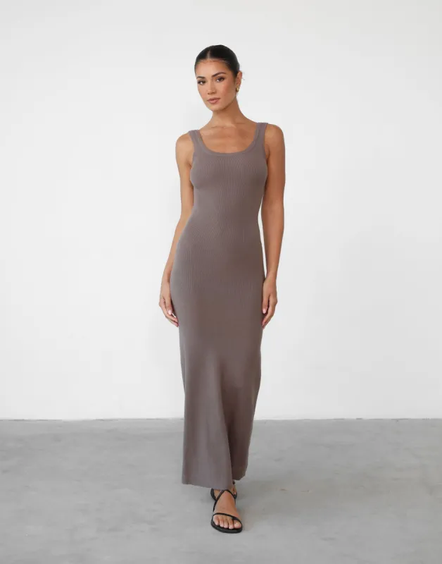 Enver Maxi Dress (Mushroom) sold by Charcoal Clothing
