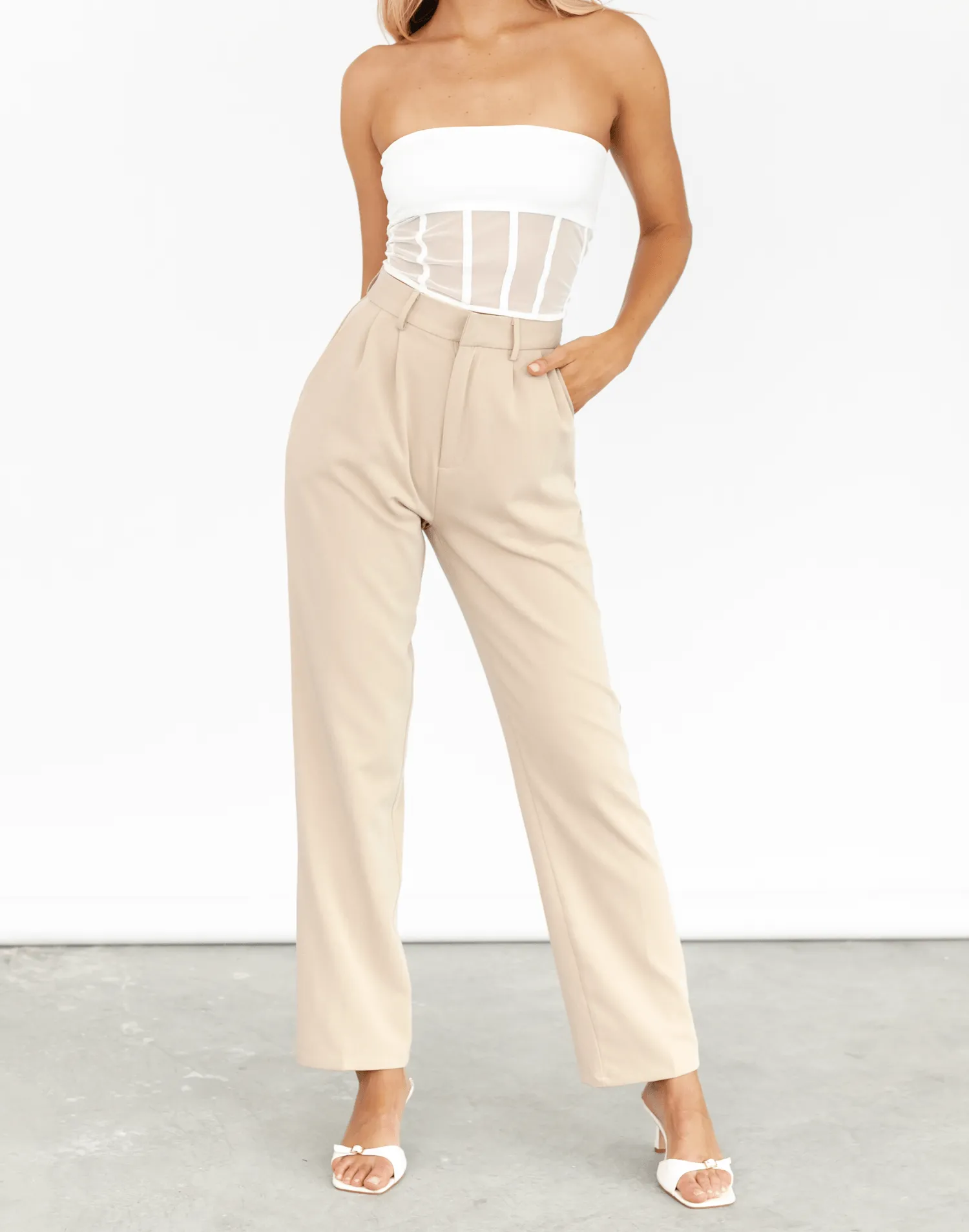 Shayla Pants (Beige) sold by Charcoal Clothing product image thumbnail 2