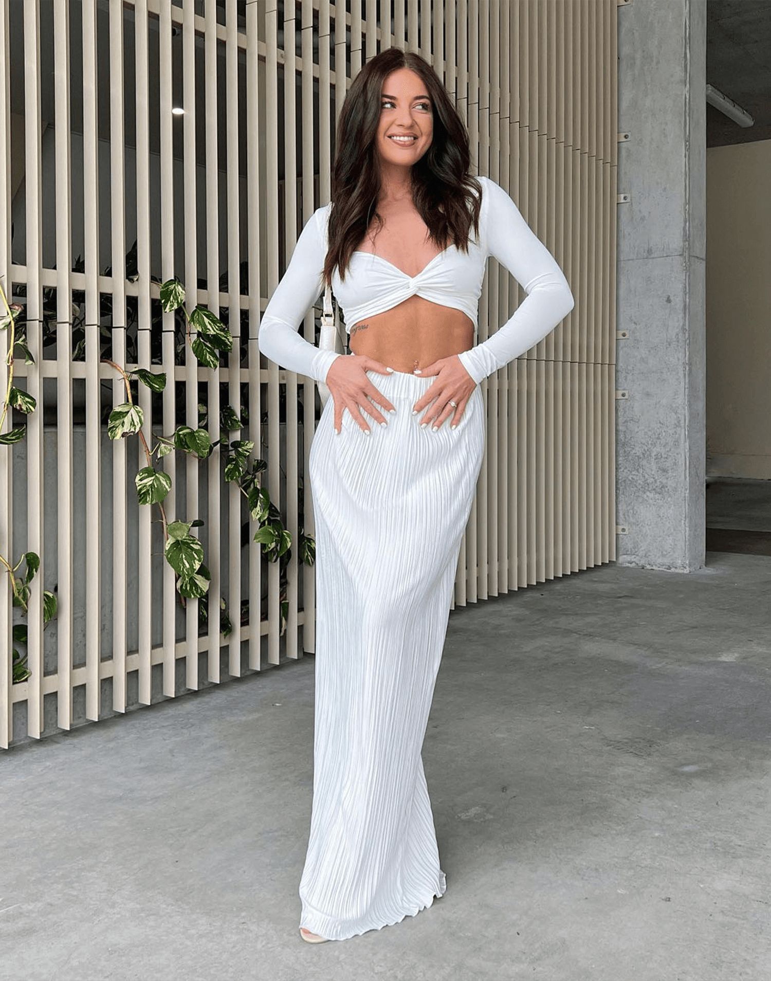 Vida Maxi Skirt (White) sold by Charcoal Clothing