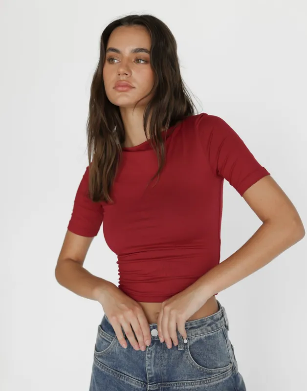 Lucian Top (Cherry) sold by Charcoal Clothing