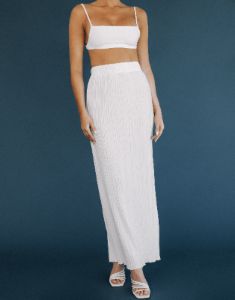 Vida Maxi Skirt (White) sold by Charcoal Clothing