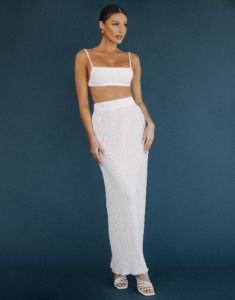 Vida Maxi Skirt (White) sold by Charcoal Clothing