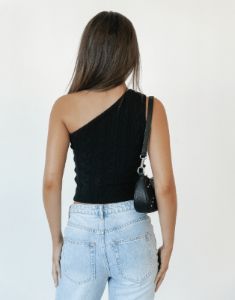 Kiara One Shoulder Top (Black) sold by Charcoal Clothing