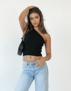Kiara One Shoulder Top (Black) sold by Charcoal Clothing
