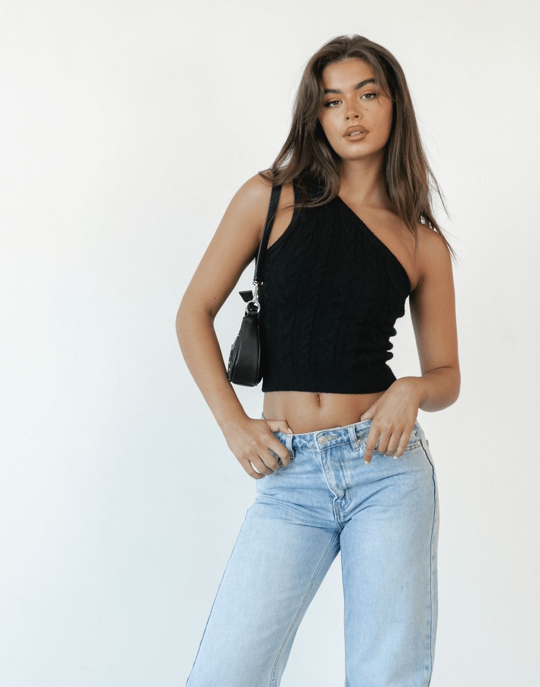 Kiara One Shoulder Top (Black) sold by Charcoal Clothing product image thumbnail 5