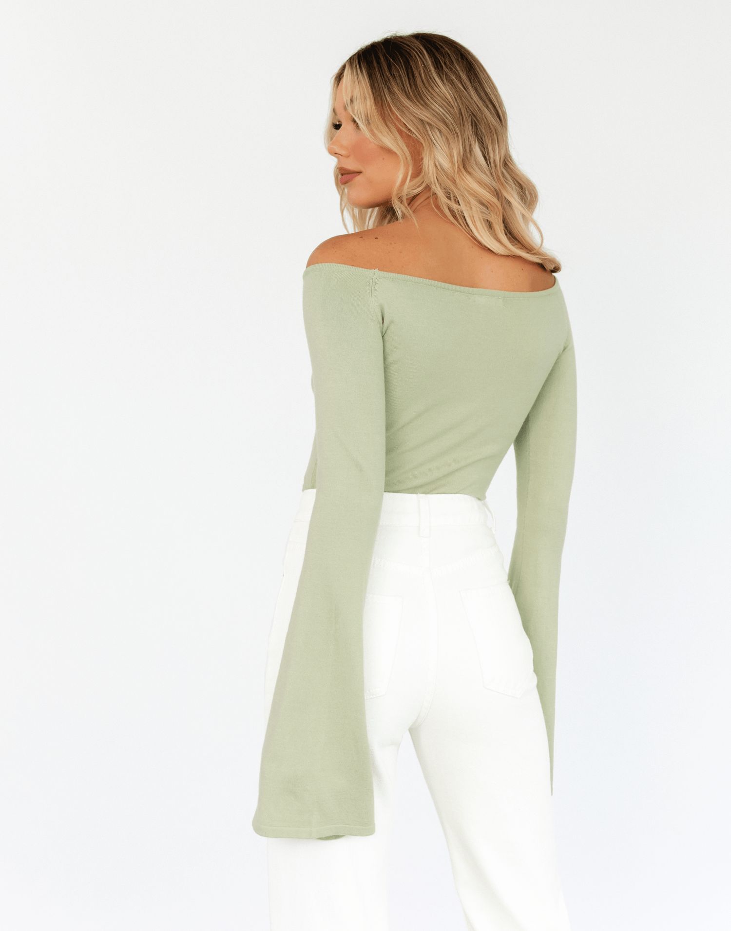 Luna Long Sleeve Knit Top (Sage) sold by Charcoal Clothing product image thumbnail 3