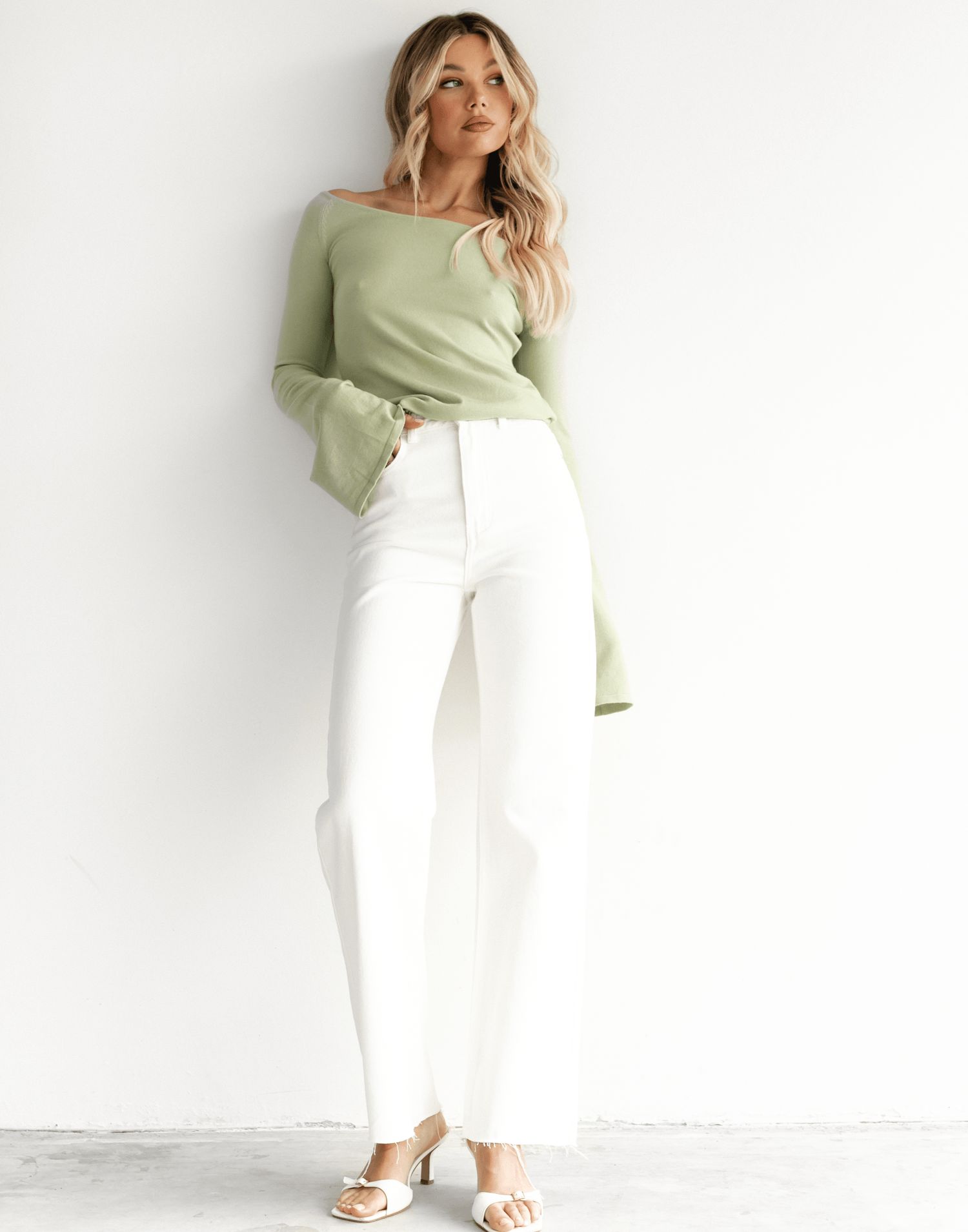 Luna Long Sleeve Knit Top (Sage) sold by Charcoal Clothing product image thumbnail 4