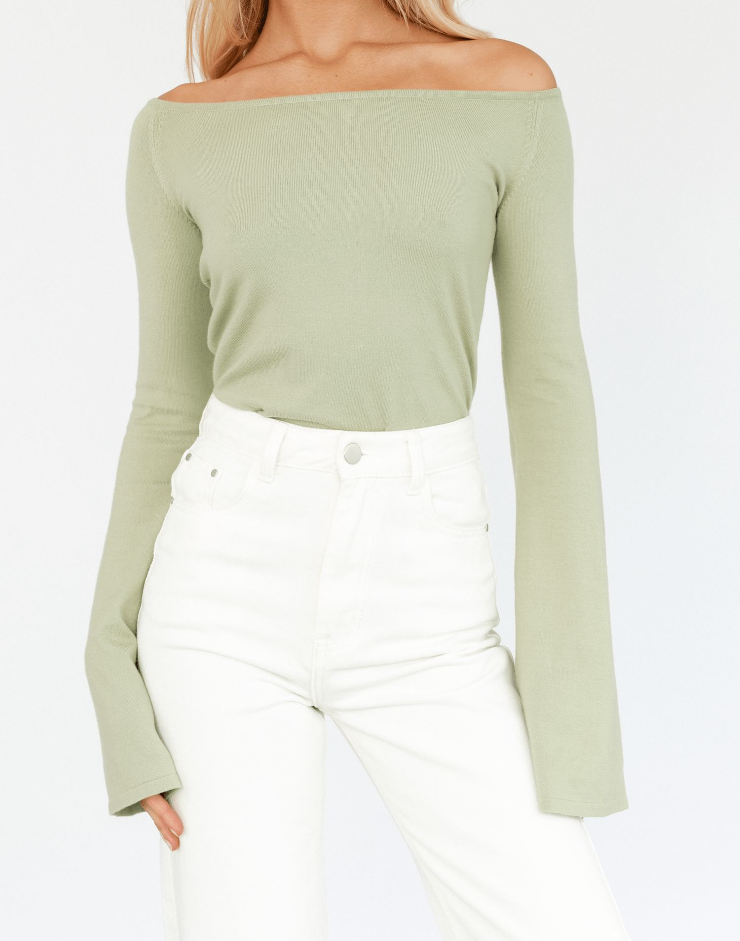Luna Long Sleeve Knit Top (Sage) sold by Charcoal Clothing product image thumbnail 5