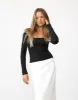 Addie Long Sleeve Top (Black) sold by Charcoal Clothing