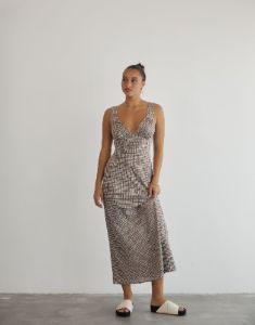 Piper Maxi Dress (Brown Print) sold by Charcoal Clothing