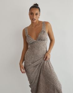 Piper Maxi Dress (Brown Print) sold by Charcoal Clothing