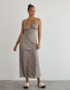 Piper Maxi Dress (Brown Print) sold by Charcoal Clothing
