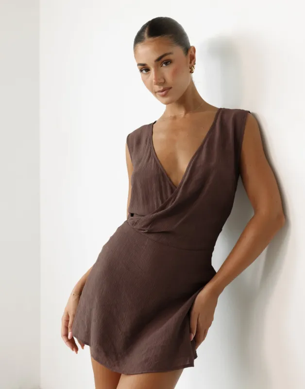 Romeo Mini Dress (Light Cocoa) sold by Charcoal Clothing