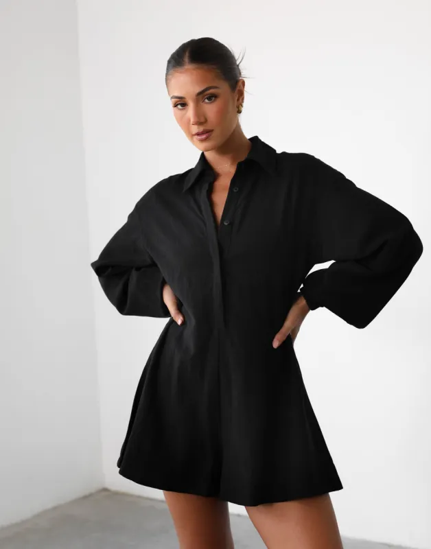 Take Your Time Playsuit (Black) sold by Charcoal Clothing