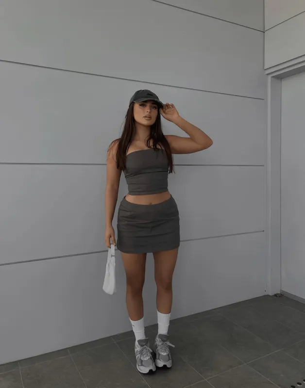 Tarni Mini Skirt (Charcoal) sold by Charcoal Clothing