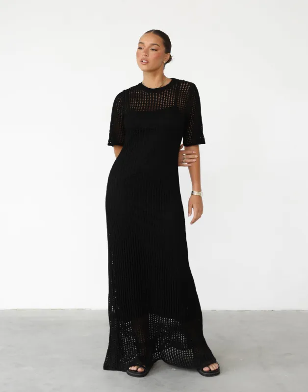 Phoemela Maxi Dress (Black) sold by Charcoal Clothing