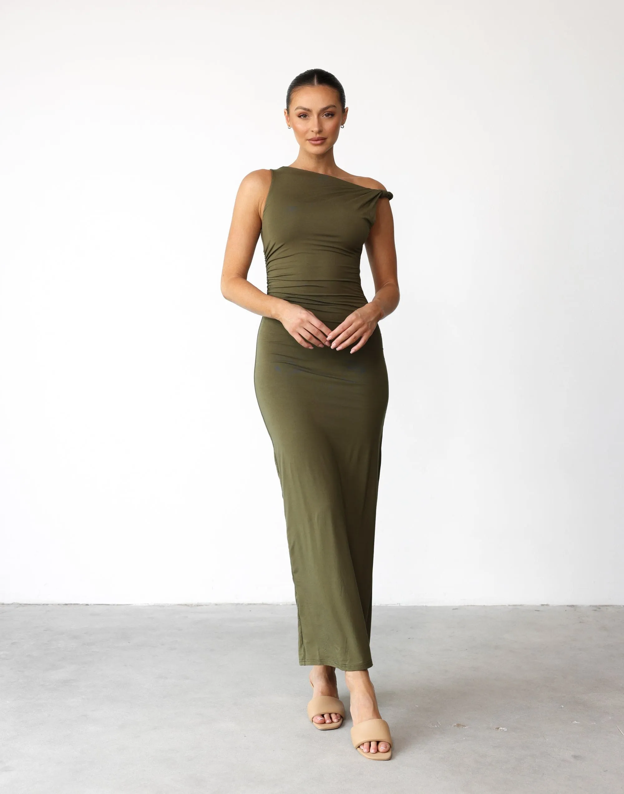 Sahana Maxi Dress (Khaki) sold by Charcoal Clothing