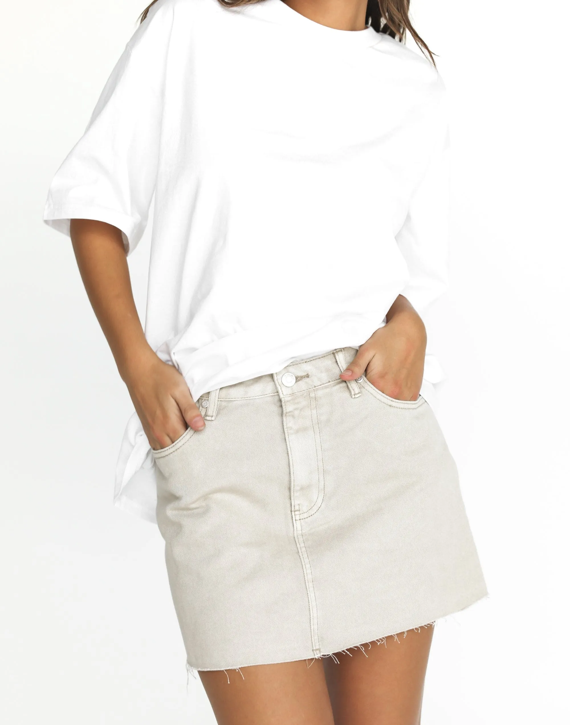 Rowan Denim Mini Skirt (Vintage Stone) sold by Charcoal Clothing product image thumbnail 3