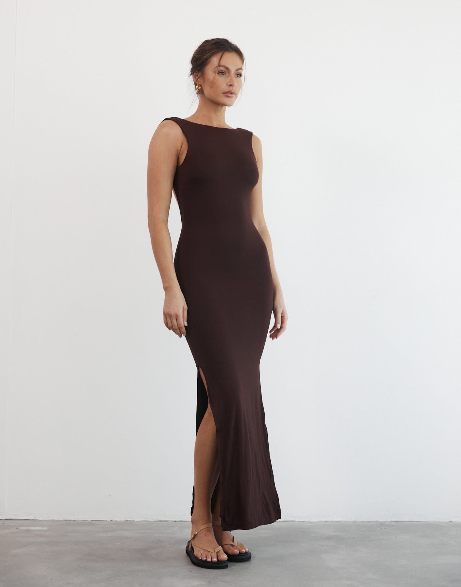 Luna Maxi Dress (Cocoa) sold by Charcoal Clothing