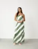 Kacey Maxi Dress (Khaki Stripe) sold by Charcoal Clothing