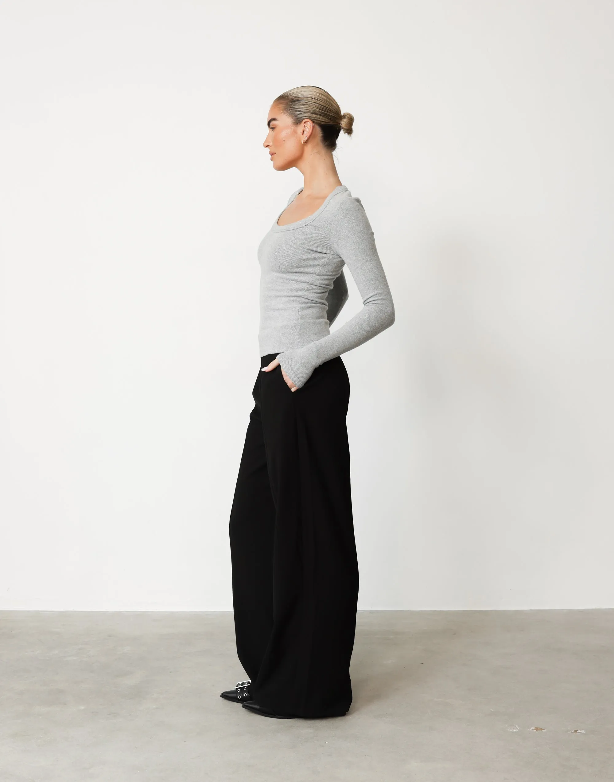 Kathleen Long Sleeve Top (Grey) sold by Charcoal Clothing product image thumbnail 5