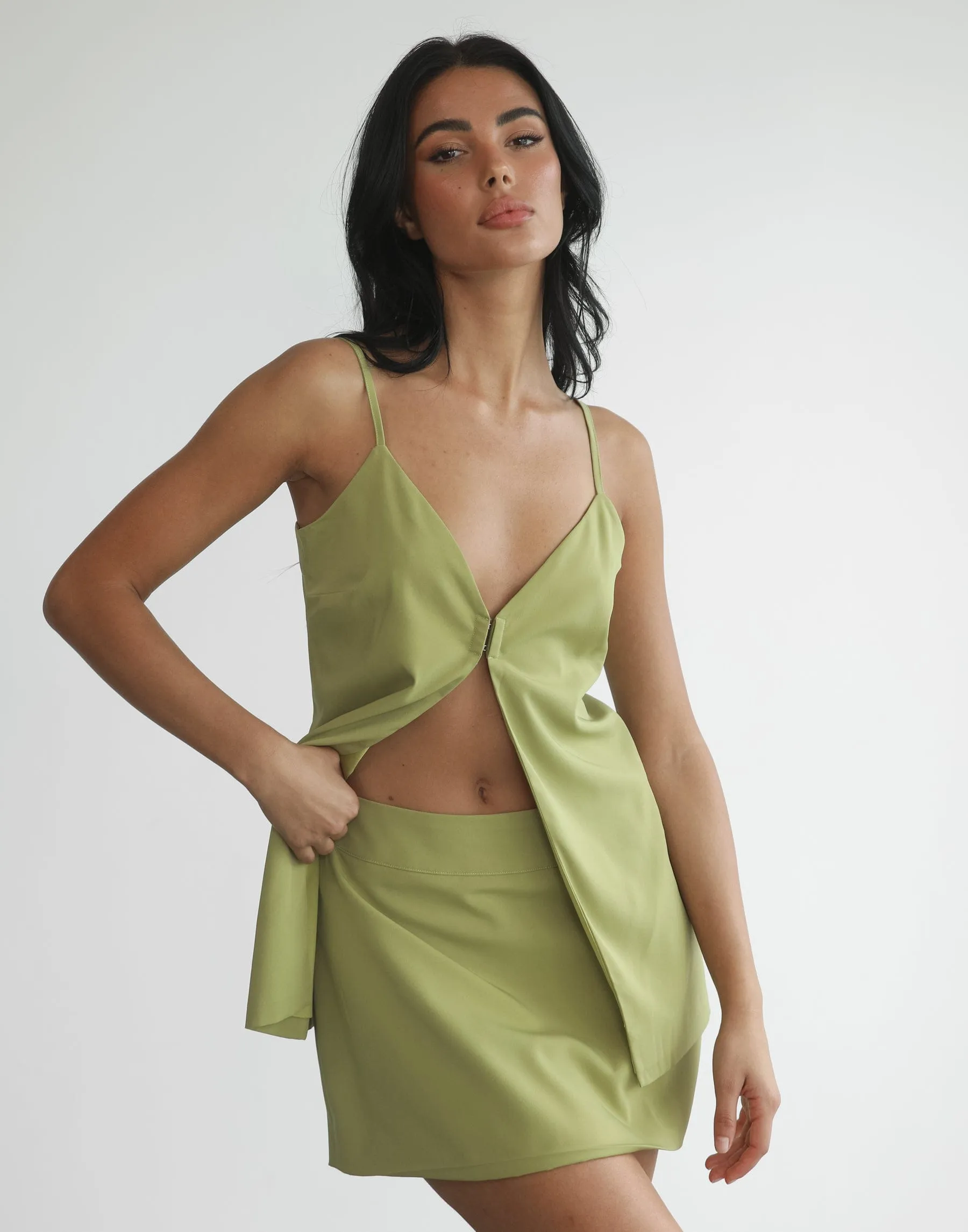 Orchid Mini Skirt (Olive) sold by Charcoal Clothing product image thumbnail 3