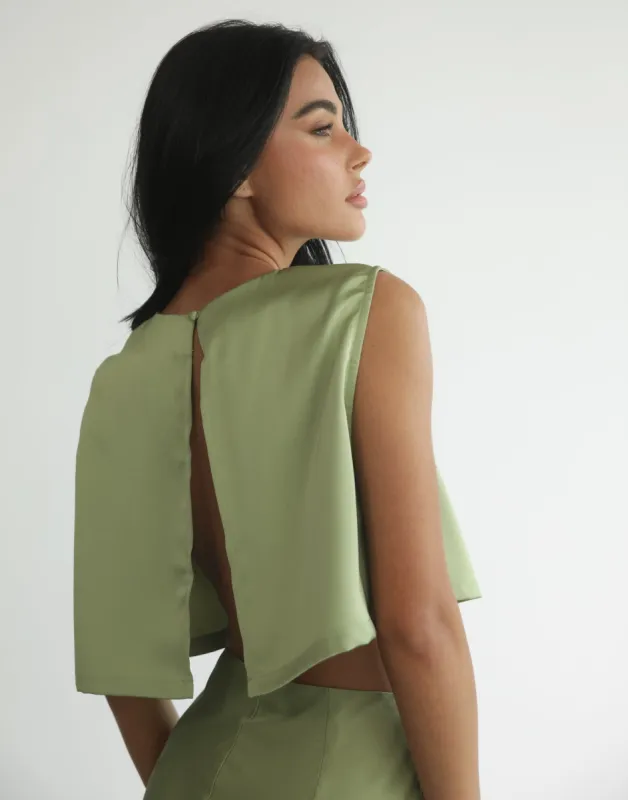Sincerity Crop Top (Sage) sold by Charcoal Clothing